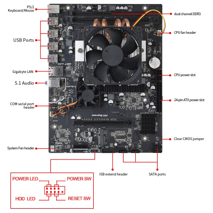 X89 DDR3 Desktop Computer Mainboard with Radiator, Support for AMD Opteron G34 CPU, Discrete Graphics