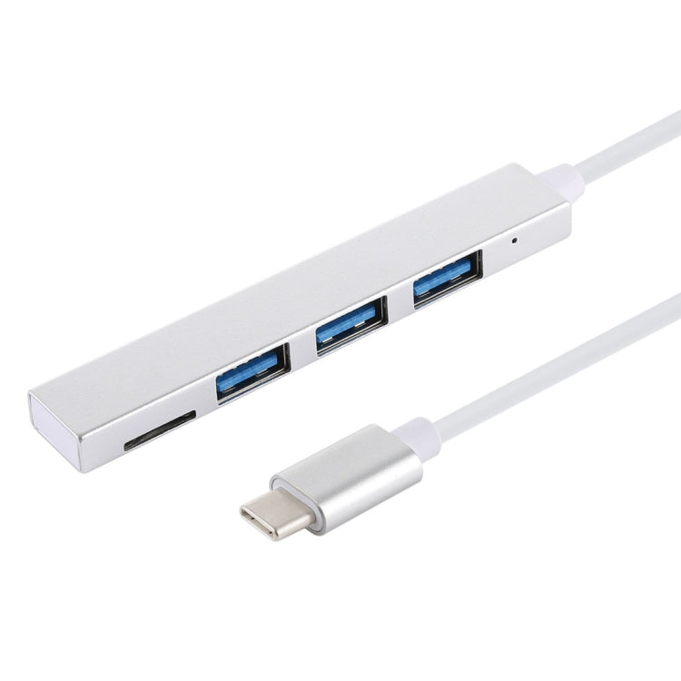 T-809B TF Card Reader + 3 x USB 3.0 Ports to USB-C / Type-C HUB Converter, Cable Length: 13cm