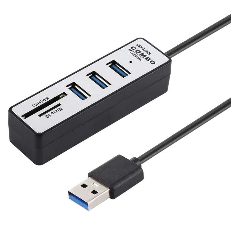 2 in 1 TF / SD Card Reader + 3 x USB 3.0 Ports to USB 3.0 HUB Converter, Cable Length: 26cm