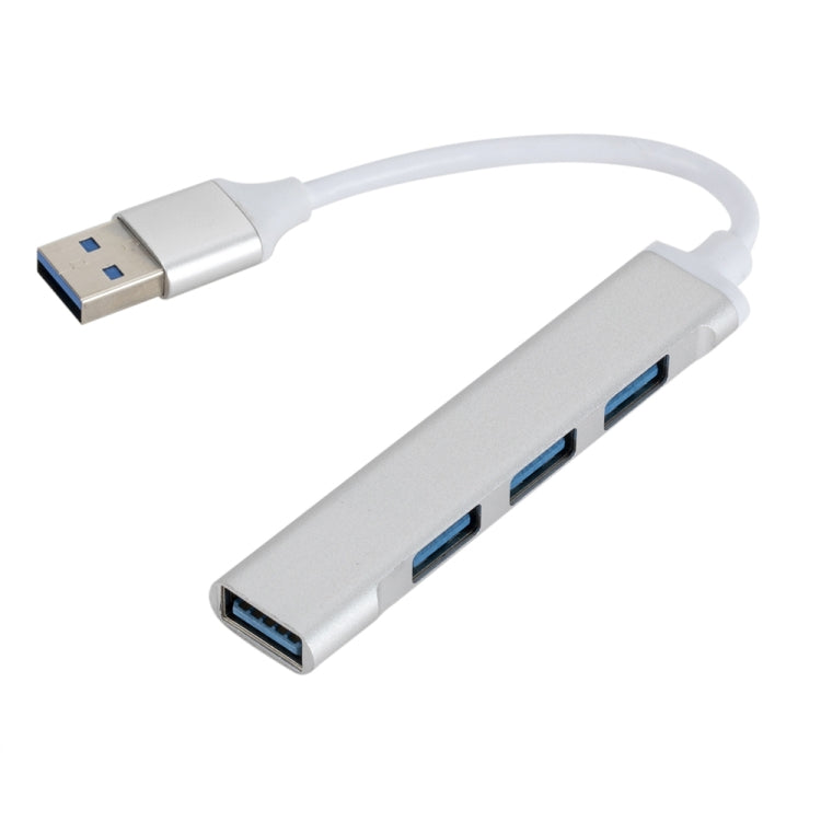 A809 USB 3.0 x 1 + USB 2.0 x 3 to USB 3.0 Multi-function Splitter HUB Adapter (Silver)