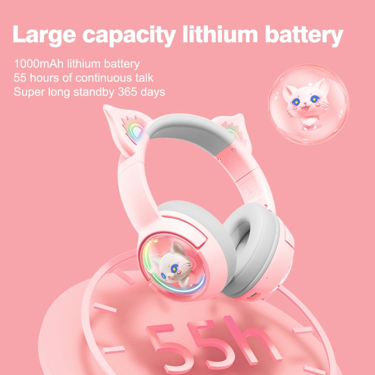 B5 Cat Ear Design USB-C / Type-C RGB Wireless Bluetooth HiFi Headset