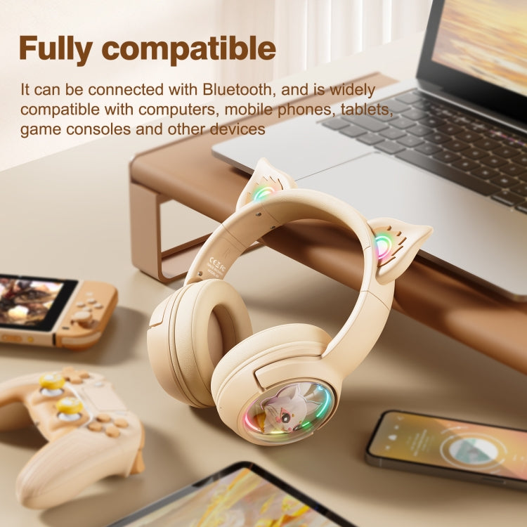 B5 Cat Ear Design USB-C / Type-C RGB Wireless Bluetooth HiFi Headset