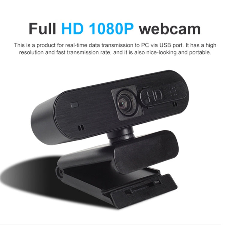 H703 2.0 Mega Pixels Full HD 1080P Drive-free Auto Focus USB Computer Camera with Dual Omnidirectional Noise Reduction Microphone(Black)