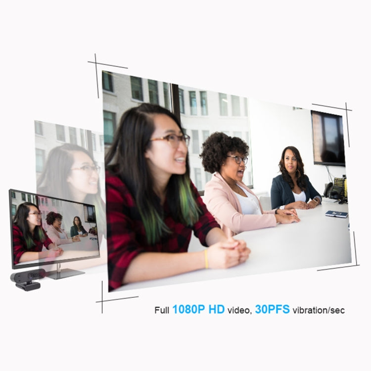 H703 2.0 Mega Pixels Full HD 1080P Drive-free Auto Focus USB Computer Camera with Dual Omnidirectional Noise Reduction Microphone(Black)