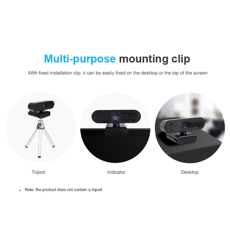 H703 2.0 Mega Pixels Full HD 1080P Drive-free Auto Focus USB Computer Camera with Dual Omnidirectional Noise Reduction Microphone(Black)