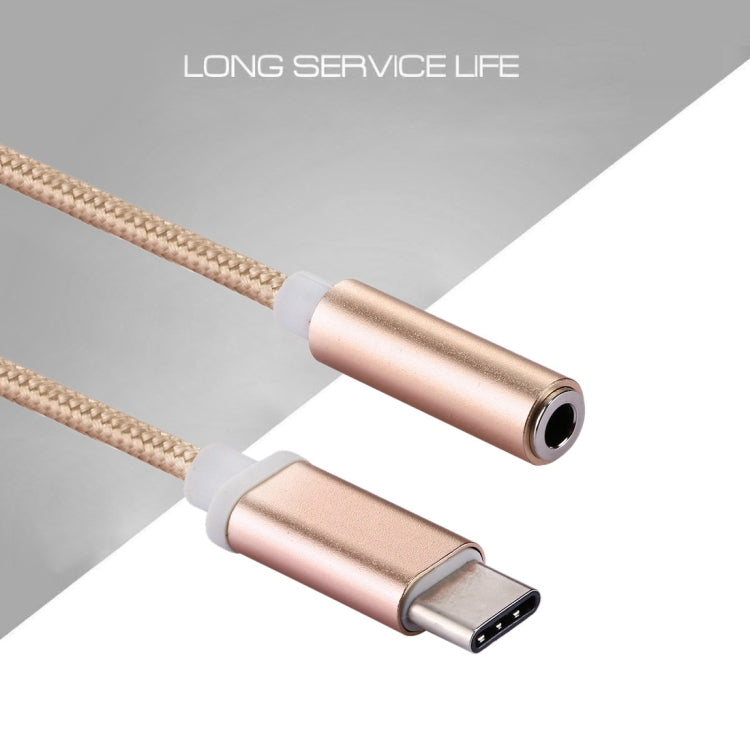 USB-C / Type-C Male to 3.5mm Female Weave Texture Audio Adapter, Length: about 10cm