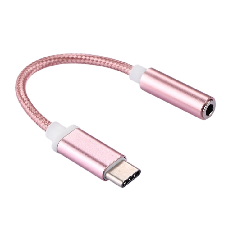 USB-C / Type-C Male to 3.5mm Female Weave Texture Audio Adapter, Length: about 10cm