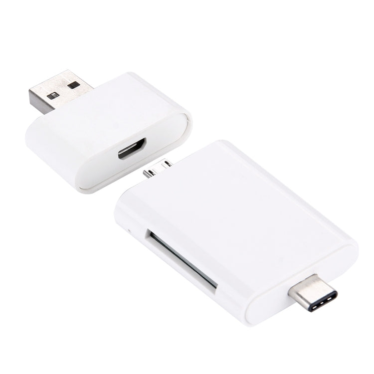 3 in 1 USB-C / Type-C 3.1 to Micro USB + SD(HC) + Micro SD Card Reader Adapter with OTG Function & USB Adapter for Macbook / Google Chromebook / Nokia N1 / Letv
