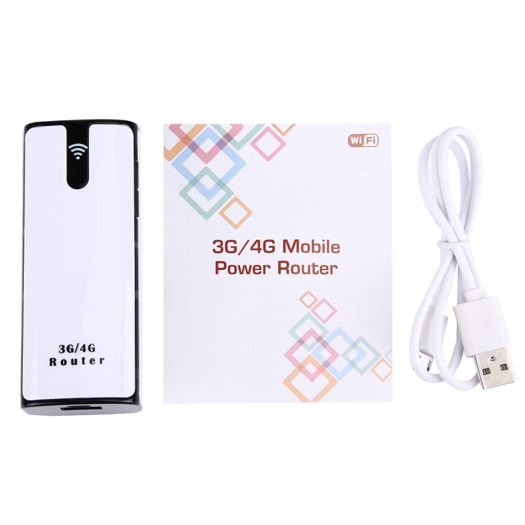 LY50 3G High Speed 21.6Mbps WCDMA HSPA+ Mini Mobile WiFi Router, Support 4400mAh Power Bank Charger(White)