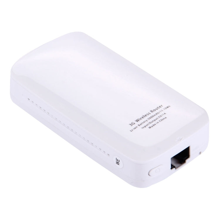 L10 3G Mini Mobile WiFi Router with LAN Port, Support 3000mAh Power Bank Charger(White)