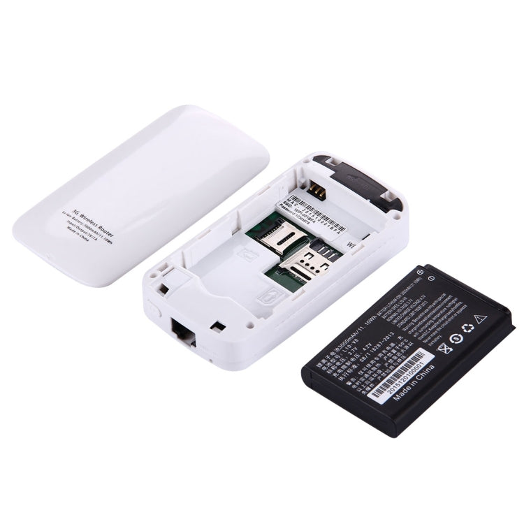 L10 3G Mini Mobile WiFi Router with LAN Port, Support 3000mAh Power Bank Charger(White)