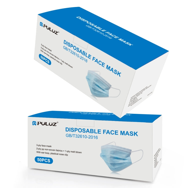 50 PCS Disposable 3-layered Protection Civilian Adult Breathable Mask Earloop Antiviral Protective Mask for Men, Women