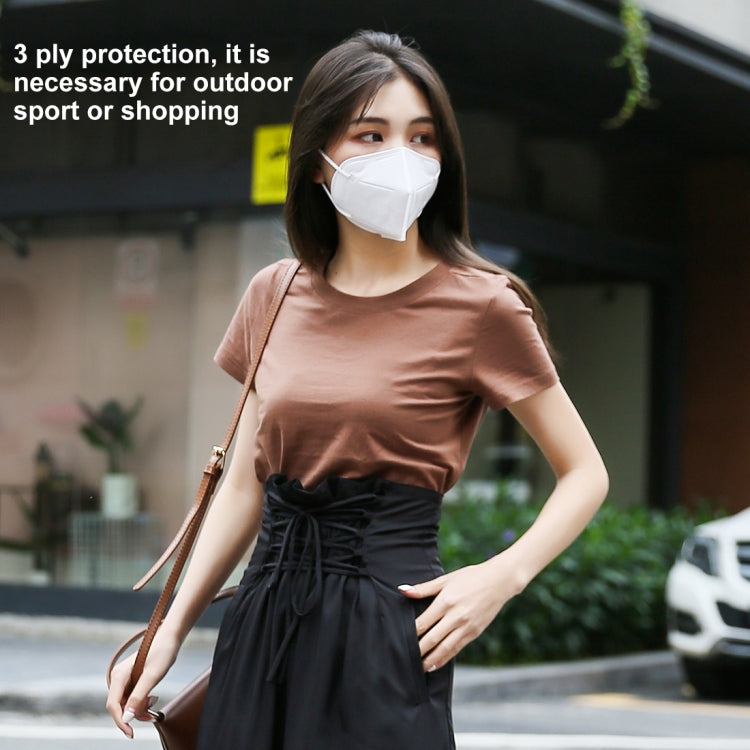 10 PCS KN95 n95 Foldable Earloop Breathable Respirator Dustproof Antiviral Anti-fog Protective Mask(White)