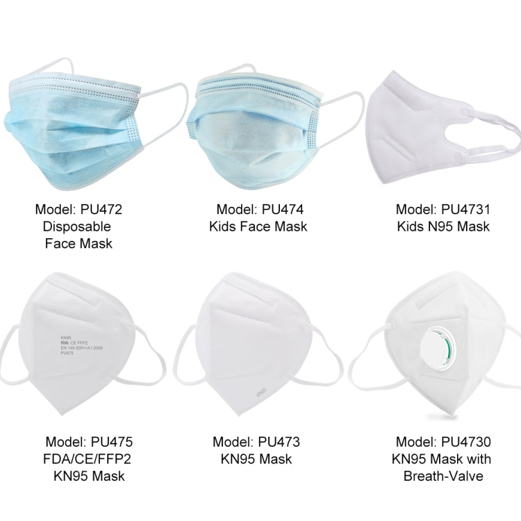 10 PCS KN95 n95 Foldable Earloop Breathable Respirator Dustproof Antiviral Anti-fog Protective Mask(White)
