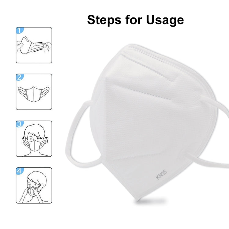 10 PCS KN95 n95 Foldable Earloop Breathable Respirator Dustproof Antiviral Anti-fog Protective Mask(White)