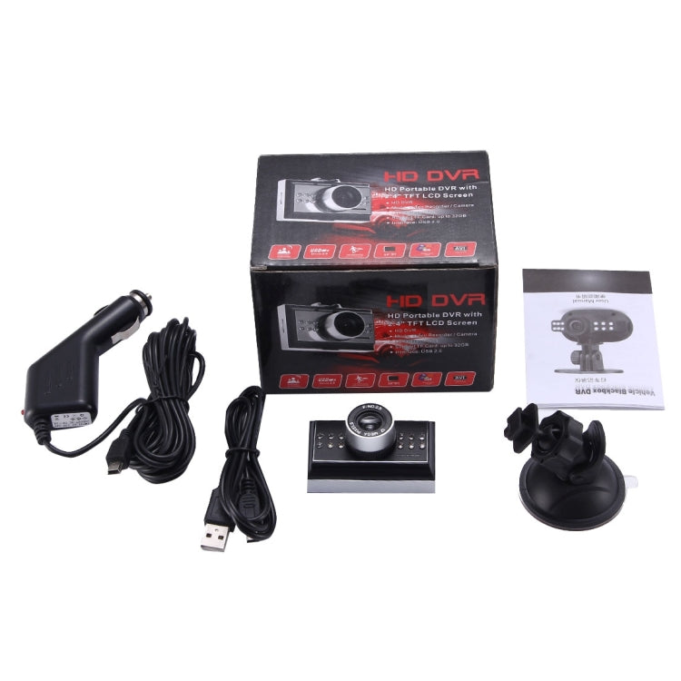 076 HD 720P VGA 2.4 inch Screen 120 Degrees Wide Angle Car DVR Camera Recorder, Support HDMI Video Output, Night Vision, Motion Detection, 32GB TF Card