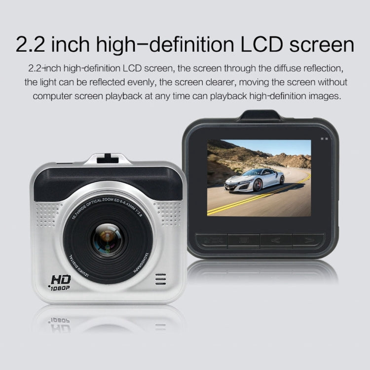 GT203 HD 1080P 12MP Camera Vehicle DVR, Generalplus 1247, Support Motion Detection & Gravity Sensor & Loop Video & Emergency Lock & Parking Monitoring &/ TF Card