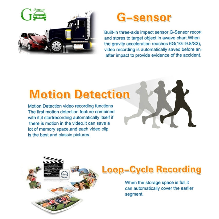 A305 Car DVR Camera 2.45 inch IPS Screen Full HD 1080P 170 Degree Wide Angle Viewing, Support Motion Detection / TF Card / G-Sensor / WiFi / HDMI(Black)