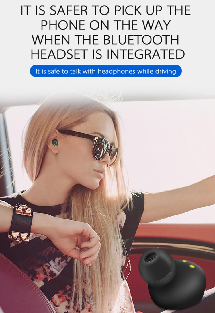 X1 2 in 1 Driving Recorder Video Record Camera + TWS Wireless Bluetooth Headset Earphones, Mstar 8336, 130 Degree Wide Angle, Voice Control, WiFi(Black)