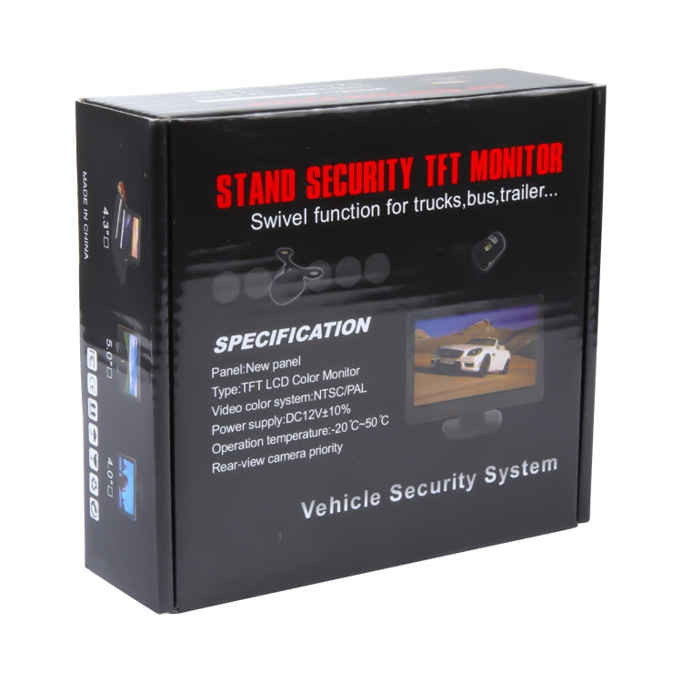 S-CLM-0108 4.3 inch Foldable Car TFT HD Monitor (Black)