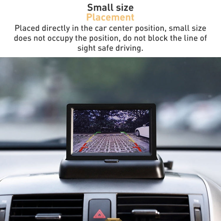 S-CLM-0108 4.3 inch Foldable Car TFT HD Monitor (Black)