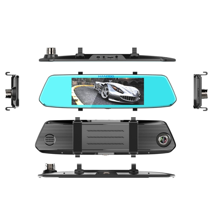 HAMTOD HG71 6.86 inch 170 Degrees Wide Angle HD Dual Mirror Dash Video Car DVR
