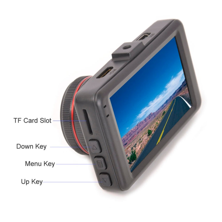 HAMTOD HQ31 3.0 inch TFT Screen 170 Degrees Wide Angle Full HD Video Car DVR, Support TF Card / Motion Detection