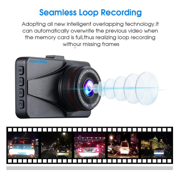 HAMTOD HQ31 3.0 inch TFT Screen 170 Degrees Wide Angle Full HD Video Car DVR, Support TF Card / Motion Detection