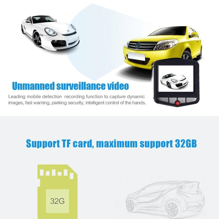 VGA 480P Car Camcorder DVR Driving Recorder Digital Video Camera Voice Recorder with 2.4 inch LCD Screen Display, Support 32GB Micro TF Card & Infrared Night Vision Function(Black + Blue)