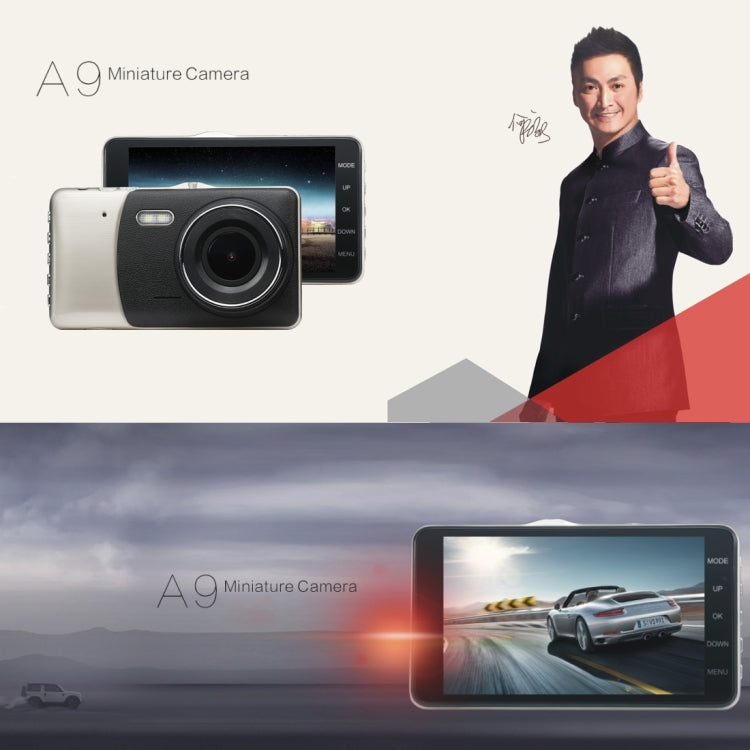 CAR LOVER A9 1296P 4.0 inch Screen Display Vehicle DVR, MStar Program, 170 Degree Wide Angle Viewing, Support Loop Recording / G-Sensor / Motion Detection