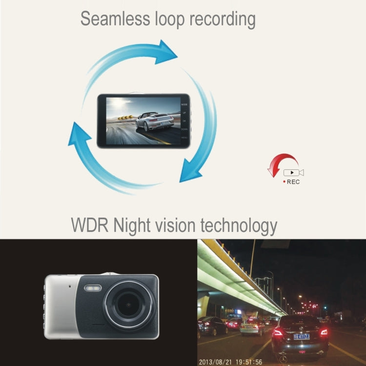 CAR LOVER A9 1296P 4.0 inch Screen Display Vehicle DVR, MStar Program, 170 Degree Wide Angle Viewing, Support Loop Recording / G-Sensor / Motion Detection