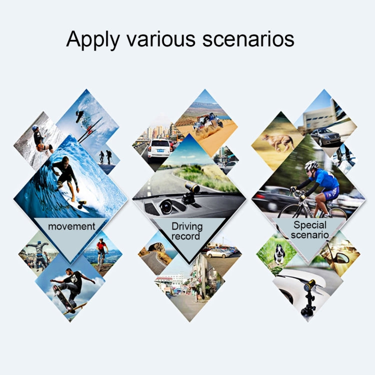 XM Warrior XM-JPGA1-2 1080P FHD WiFi 2.0MP Waterproof Sport Camera Vehicle DVR with 2.4GHz Remote Control, 165 Degree Wide Angle Viewing, Support G-sensor / Emergency Recording / Parking Monitor(Yellow)