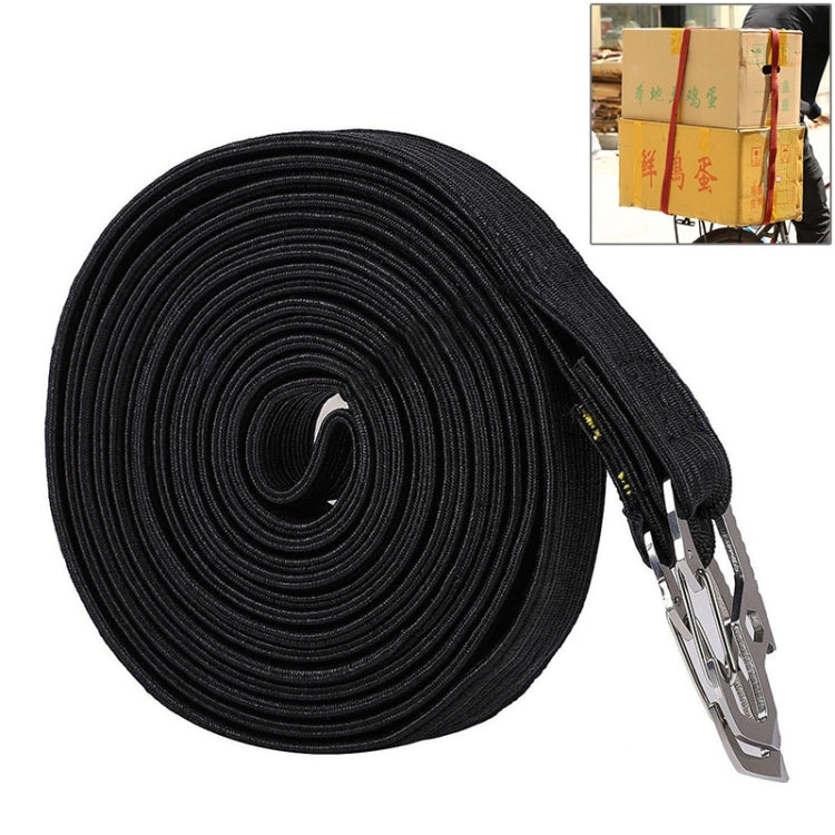 2 PCS 4m Elastic Strapping Rope Packing Tape for Bicycle Motorcycle Back Seat with Hook