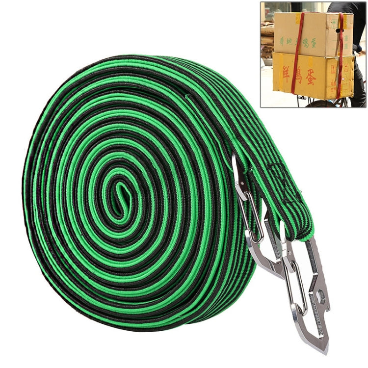 2 PCS 4m Elastic Strapping Rope Packing Tape for Bicycle Motorcycle Back Seat with Hook