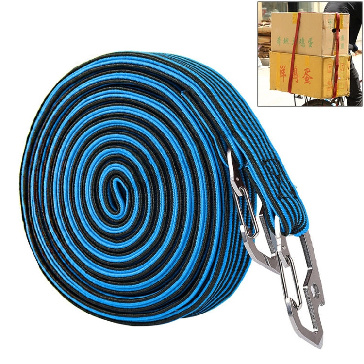 2 PCS 4m Elastic Strapping Rope Packing Tape for Bicycle Motorcycle Back Seat with Hook