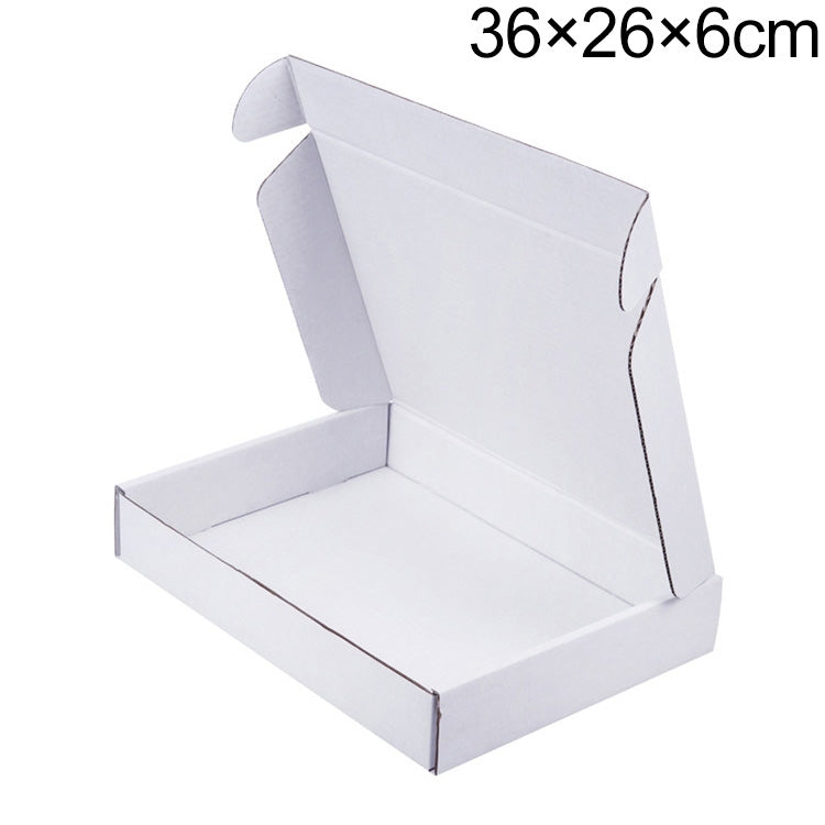 100 PCS Shipping Box Clothing Packaging Box, Color: White, Size: 36x26x6cm