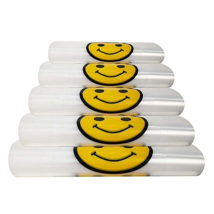 5 Sets 3C Transparent Smiley Plastic Bag Shopping Bag Packaging Bag(50 PCS / Set), Size: 15x28cm