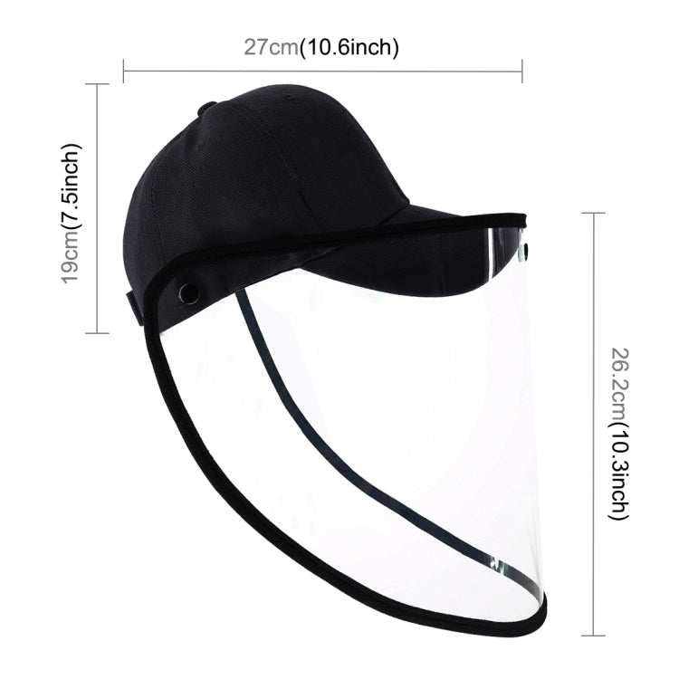 50 PCS Anti-Saliva Splash Anti-Spitting Anti-Fog Anti-Oil Protective Baseball Cap Mask Removable Face Shield