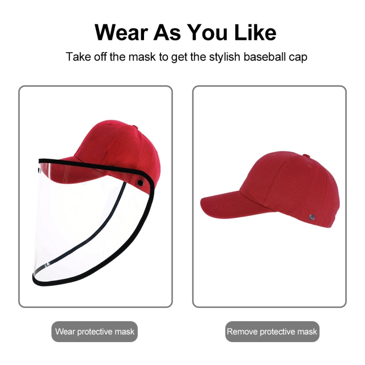 50 PCS Anti-Saliva Splash Anti-Spitting Anti-Fog Anti-Oil Protective Baseball Cap Mask Removable Face Shield