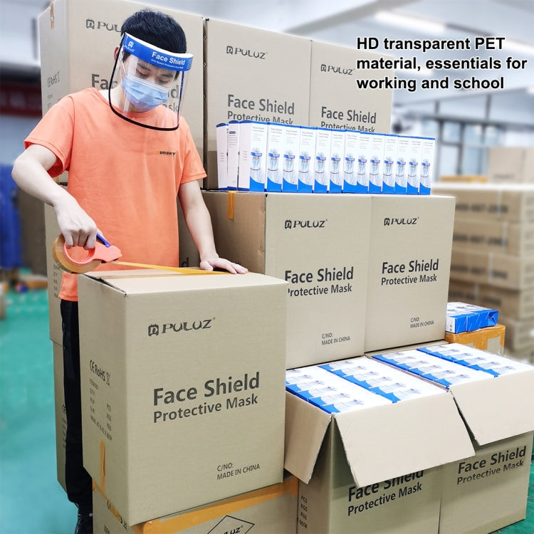 100 PCS Puluz Anti-Saliva Splash Anti-Spitting Anti-Fog Anti-Oil Protective Face Shields Mask with Elastic Band