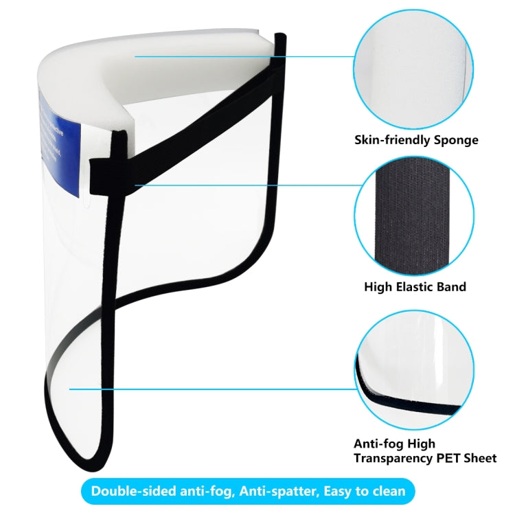 100 PCS Puluz Anti-Saliva Splash Anti-Spitting Anti-Fog Anti-Oil Protective Face Shields Mask with Elastic Band