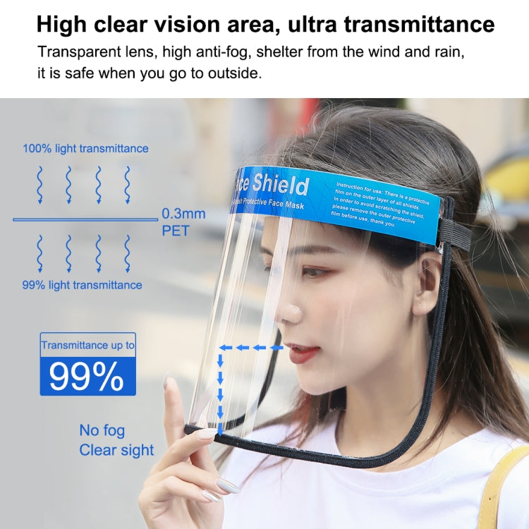 100 PCS Puluz Anti-Saliva Splash Anti-Spitting Anti-Fog Anti-Oil Protective Face Shields Mask with Elastic Band