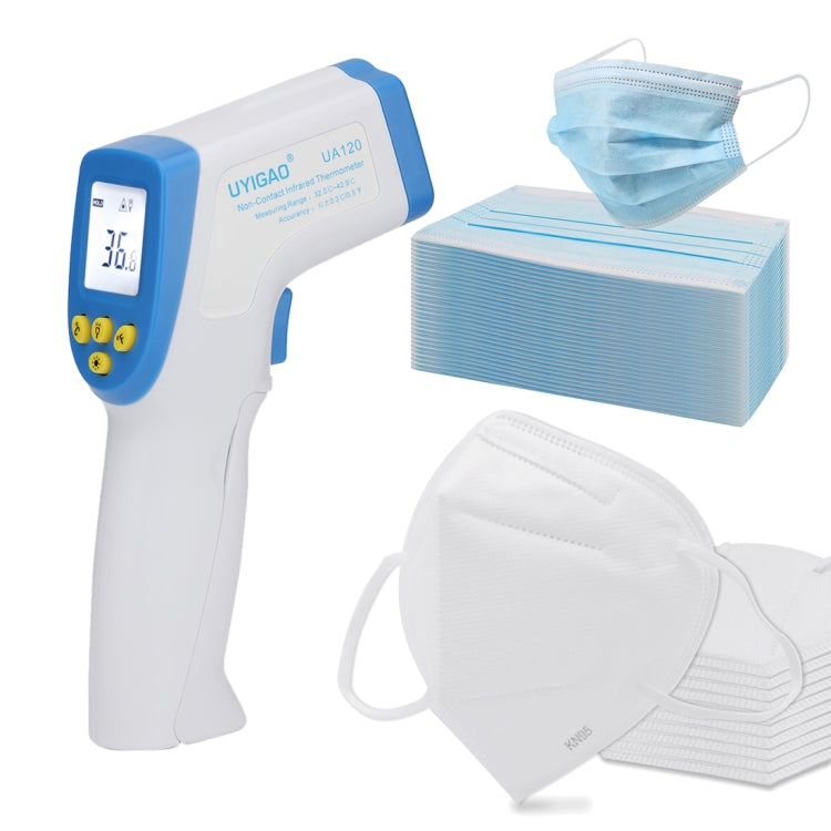 Epidemic Prevention Kits (10 PCS CE Certified KN95 Mask + 50 PCS CE Disposable Mask + Non-contact Forehead Body Infrared Thermometer)