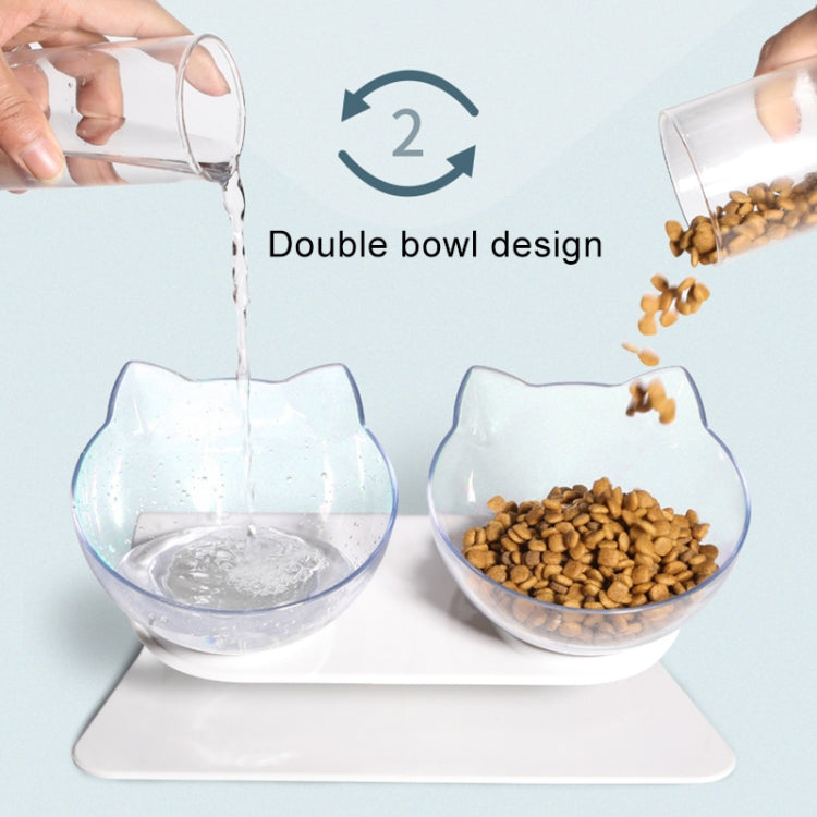 Pet Cat Dog Non-slip and Drop-proof Double Bowl Food Box
