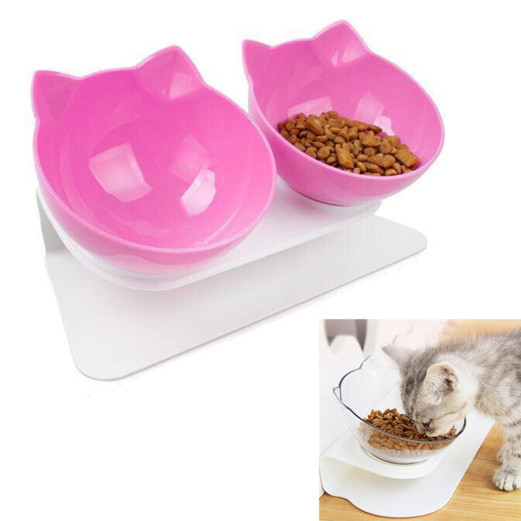 Pet Cat Dog Non-slip and Drop-proof Double Bowl Food Box