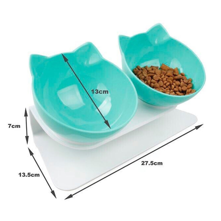 Pet Cat Dog Non-slip and Drop-proof Double Bowl Food Box