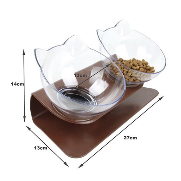 Pet Cat Dog Non-slip and Drop-proof Double Bowl Food Box
