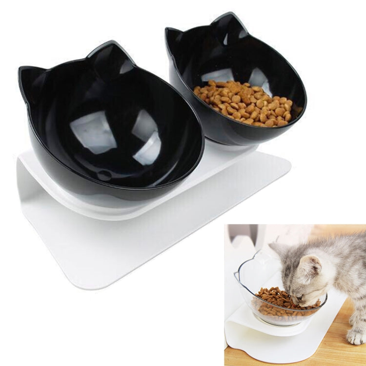 Pet Cat Dog Non-slip and Drop-proof Double Bowl Food Box