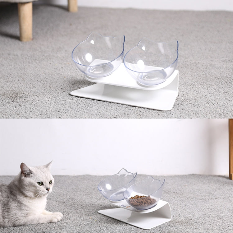 Pet Cat Dog Non-slip and Drop-proof Double Bowl Food Box