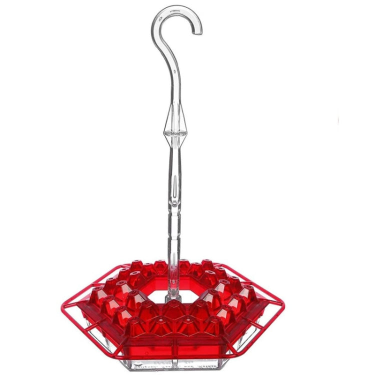 Hanging Hexagon Hummingbird Feeder with Hook (Red)